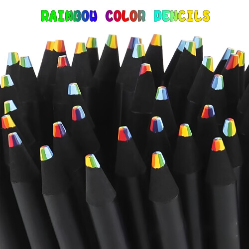 Rainbow Pencil Crayons Art Set Concentric Gradient