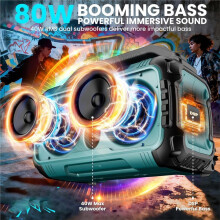 Cordless Speaker Portable Surround Speakers Dual Channel Subwoofer Loudspeaker with Battery and Charger