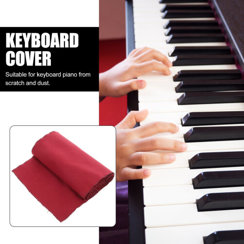 Rødt ullpiano keyboardtrekk til støvbeskyttelse, vaskbart 2