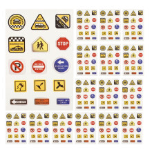 Traffic Sign Stickers Paper 20 Sheets 4.7 x 3.1 Inches