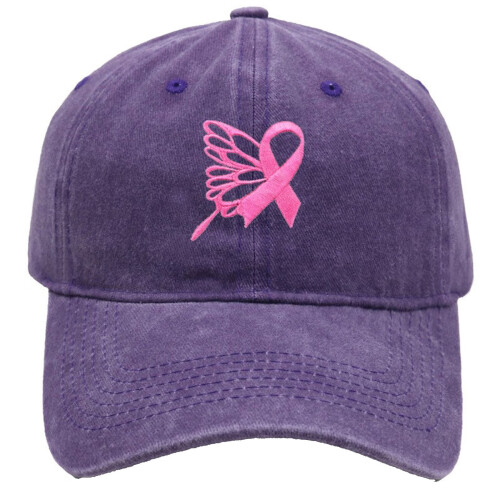 Pink Ribbon Embroidered Women's Adjustable Baseball Cap