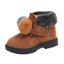 Girls' Winter Snow Boots Thick Sole Solid Color with Zipper