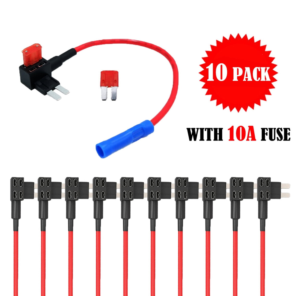 Car Micro2 Blade Fuse Holder Piggyback Tap 10 Sets 10A 9422877600618