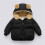 Manteau à capuche pour bébé garçon, noir uni, chaud, 12-18 mois 2