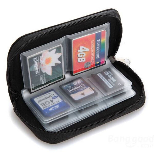 Bolsa para cartões de memória com 22 compartimentos