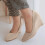 Beige pumps med hæl til damer, størrelse 5,5 3