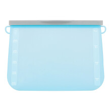 Bolsa de silicona azul pequeña para conservar la frescura de los alimentos.