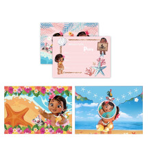 Baby Moana Theme Birthday Invitation Cards Set 12 pcs