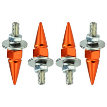 Orange Anti-Theft Spike License Plate Screws 4-Piece Kit