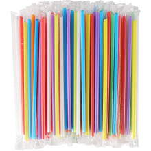 Pailles en plastique jetables colorées 7,5 pouces x 0,23 pouce 400