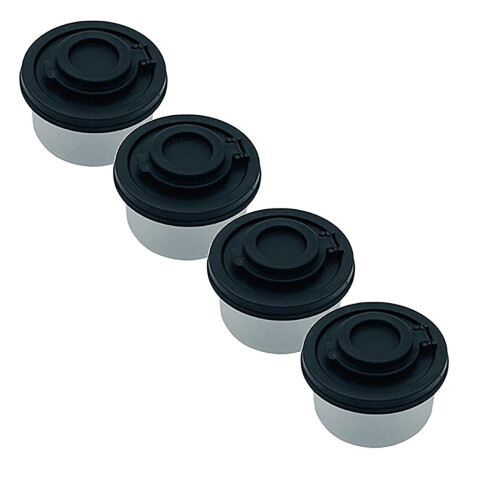 Mini-Gewürzgläser schwarz mit luftdichten Deckeln, 4 Stück