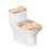 Ensemble de housse de siège de toilette papillon rose en polyester rond 1