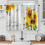 Sunflower Floral Kitchen Curtains with Bee Dragonfly 1