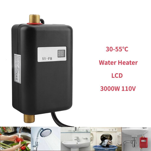 Tankless Water Heater 110V 3000W with Digital Display