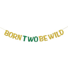 Born to Be Wild-banderoll med guldglitter, 2-årsdag