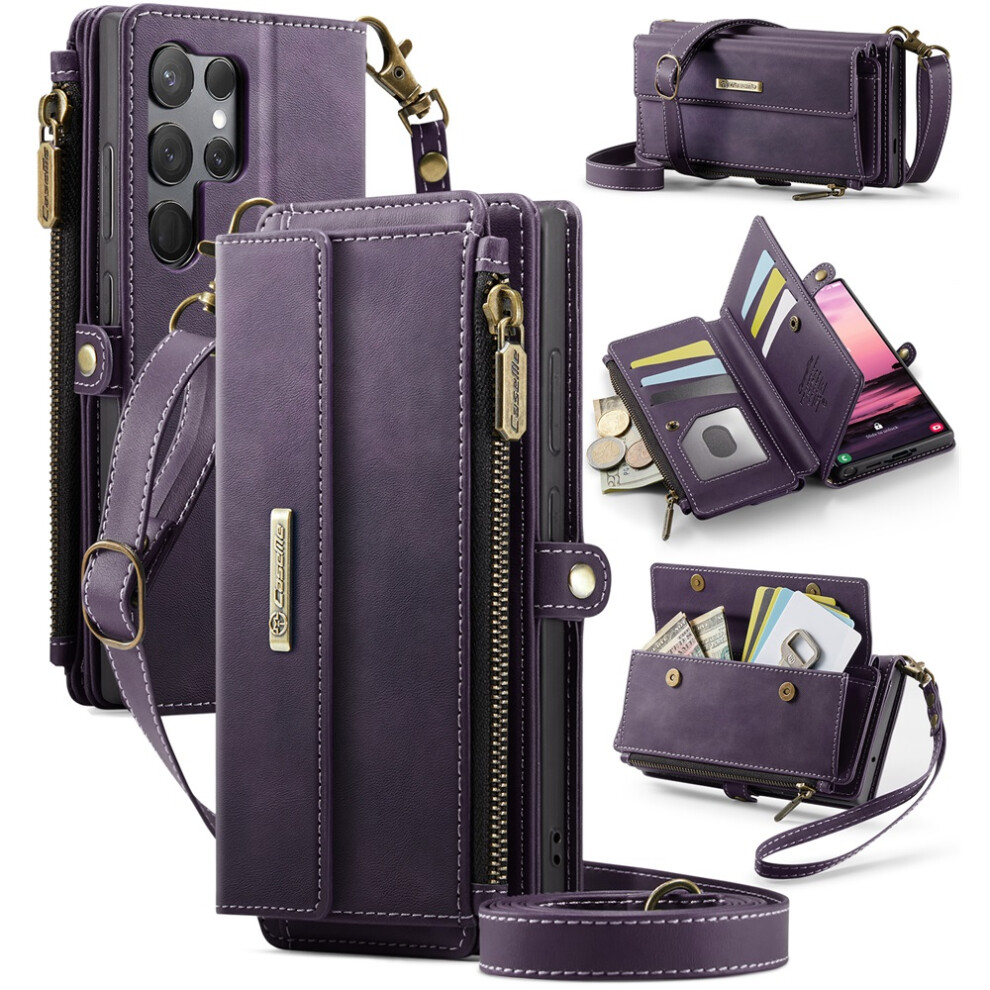 Caseme Wallet Case For Samsung Galaxy S23 Ultra 5G Purple 968604574498