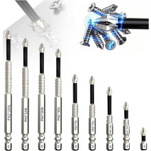 High-Magnetic Screwdriver Bit Set (25–150mm), Alloy Steel, Anti-Slip, Strong Magnetic, High-Torque – Compatible with Impact Drivers