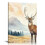 Hirsch-Leinwandbild, Waldlandschaft, Aquarelldruck 1
