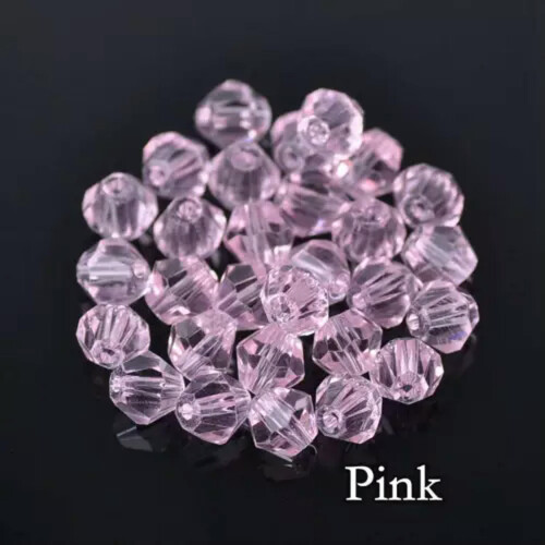 Kristallglas-Bikonusperlen, rosa, 4 mm, 100 Stück