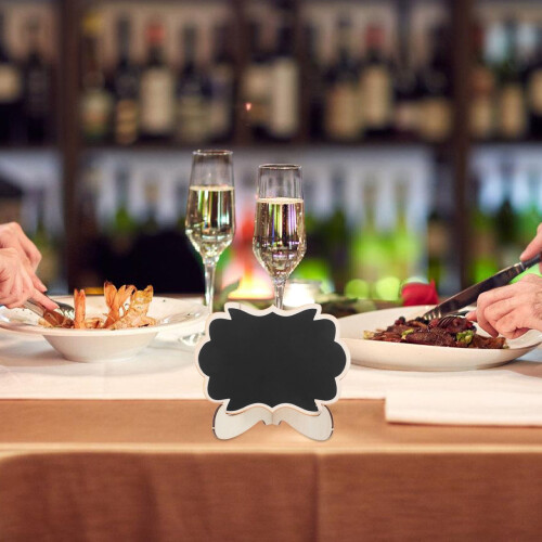 Etichette per alimenti con lavagna e supporto in legno (10 pezzi)
