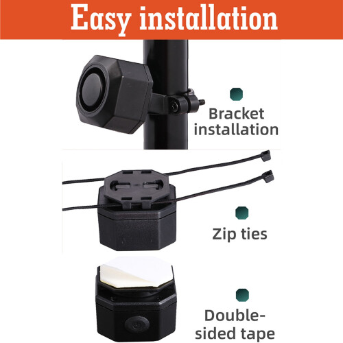 Bike Alarm System Black with Remote and Wireless Vibration 1