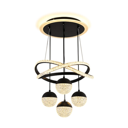 Plafoniera LED moderna nera, dimmerabile, 100x40 cm