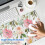 Mouse pad floral rosa e laranja à prova d'água 90 x 40 cm 4