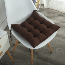 Solid Color Non-Slip Square Seat Cushion with Straps