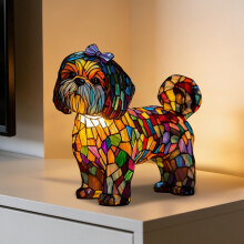 Animal Night Light Resin Cat Dog Statue LED Base 1pc