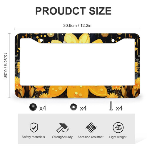 Hive and Bee License Plate Frame Metal 2-Pack 2