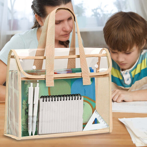 Transparent Exam Document Bag – Waterproof, Thickened, Snap Button, Compatible with Study & Tutoring Supplies