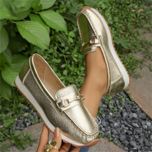 Willtoo Women's Slip-On Loafers PU Upper Flat Shoes Round