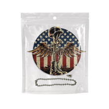 Patriotic Military Tribute Car Air Freshener with American Flag Design Long-Lasting Scent for Cars and Trucks