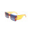 Chic Square Sunglasses, Vibrant Multi-Color Frame with Dark Gray Lenses 1