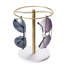 Sunglasses Organizer Stand Metal 3-Tier Gold 12 Pairs