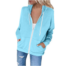 Damen-Kapuzenpullover aus Mikrofleece mit Reißverschluss und Taschen