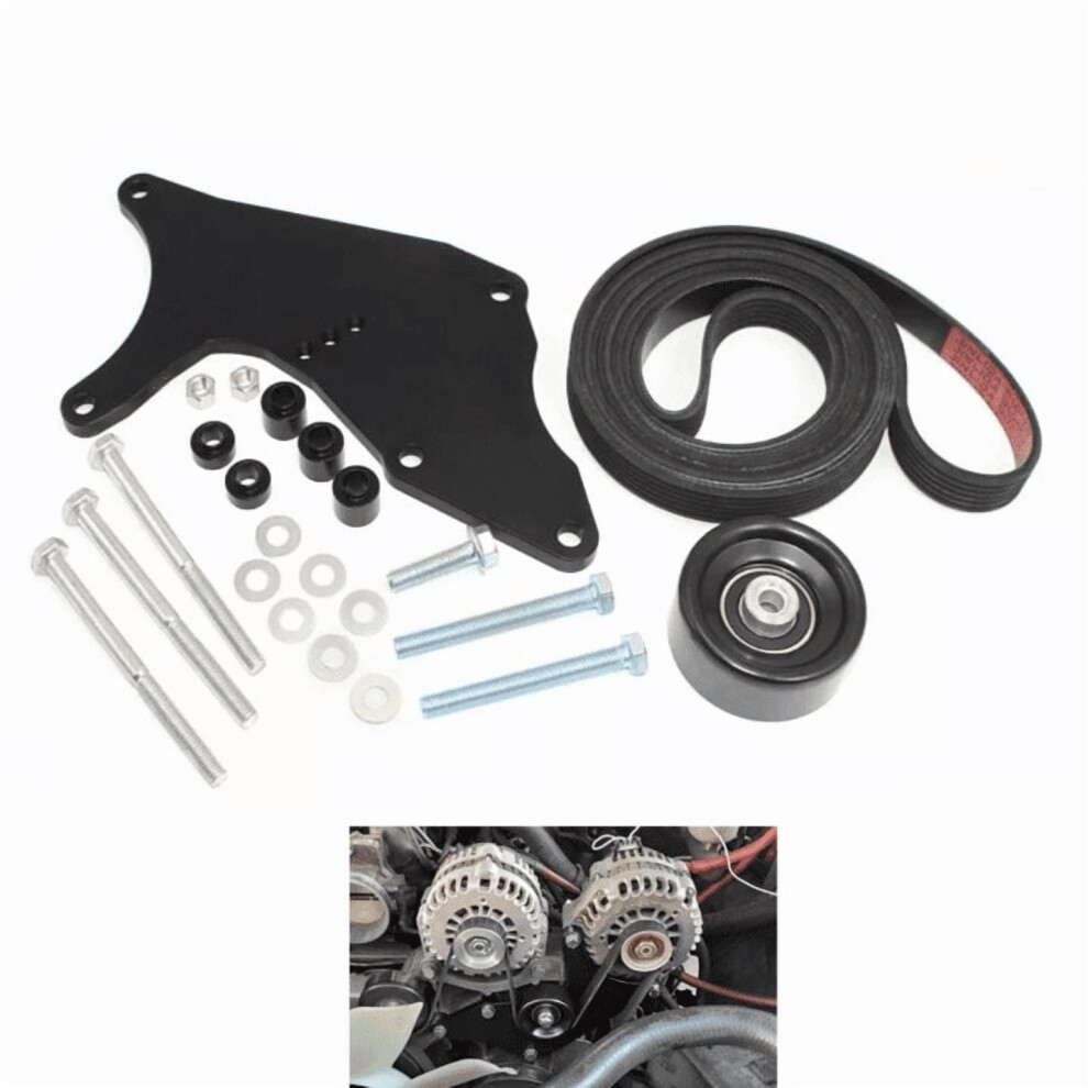 Ls Dual Alternator Bracket Kit For Gm Vortec V8 4.8Lâ6.2L Black 9399596833835