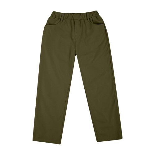 Boy Uniform Pants Army Green Chino Pull-On Straight Fit 8-9
