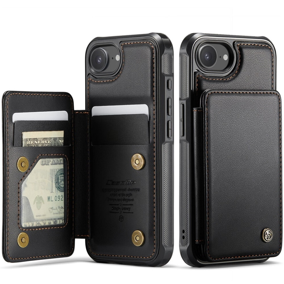 Caseme Leather Wallet Case For Iphone 16E Â 6.1 Black 968604572210