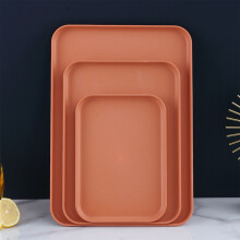Plateau rectangulaire, ensemble d'assiettes ménagères, 3 pièces