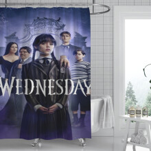 Wednesday Addams Shower Curtain – Waterproof, Easy Install, 59"x71" (150x180 cm)