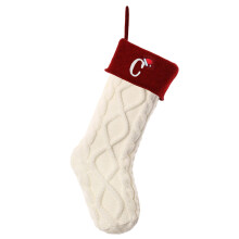 Alphabet Wall Hanging Stocking Holder for Fireplace Mantel with 26 Festive Letters Design