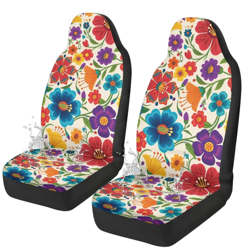 Floral Waterproof Car Seat Covers 2 Pcs 939152711710