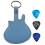 Guitar Picks Holder Case PU Leather with 3 Picks and Keyring 1