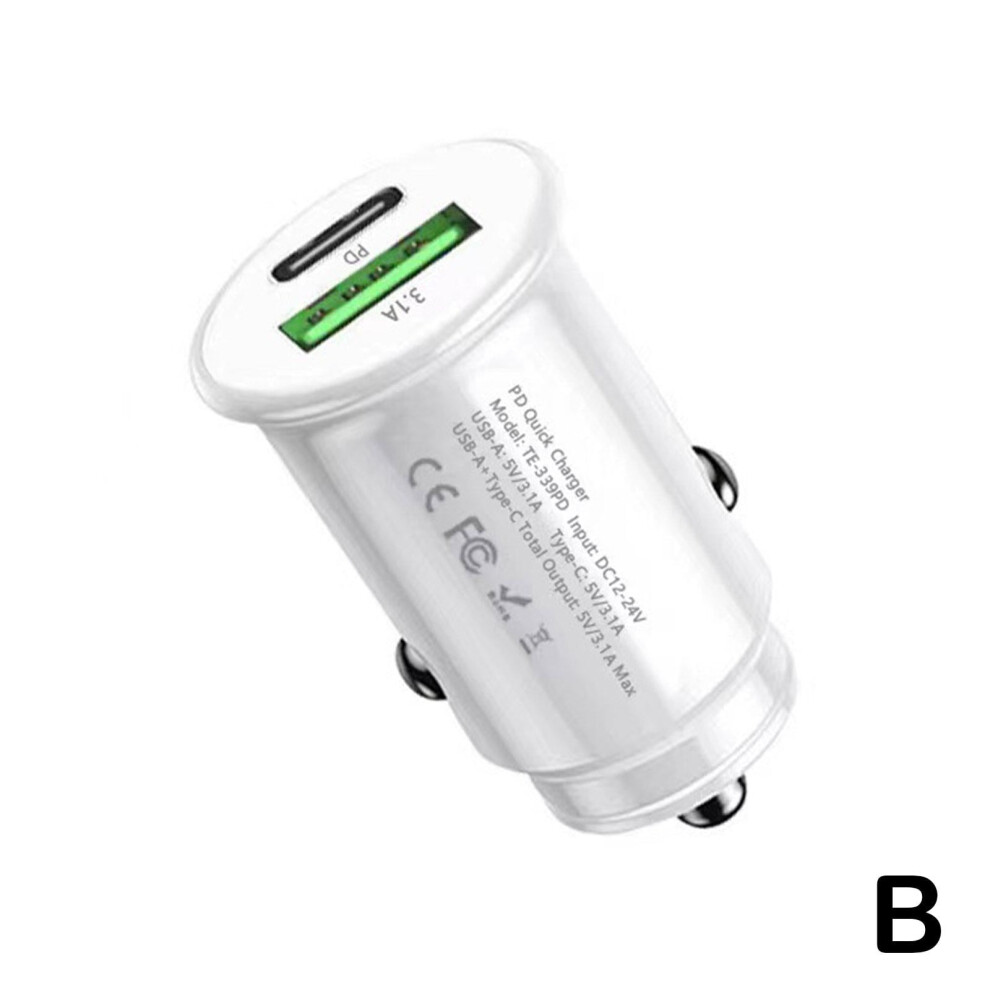 Car Charger With 2 Usb Ports 5V 3.1A Cigarette Lighter White/Black 9399596820989
