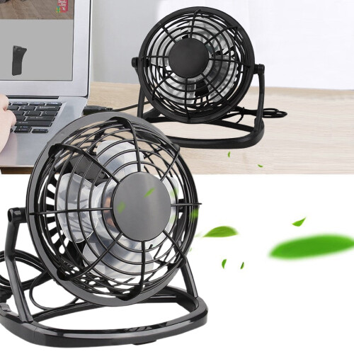 Mini USB-bordventilator, 4 tommer, justerbar vinkel, stille