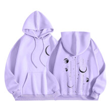 Oversized Damen-Hoodie mit Blumenmuster, langärmelig, fleecegefüttert