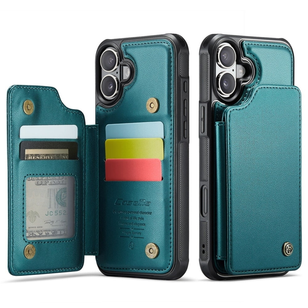 Caseme Leather Wallet Case For Iphone 16 Plus 6.7 Inch Green 968604570605
