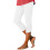 Women's Elastic Capri Leggings White 1