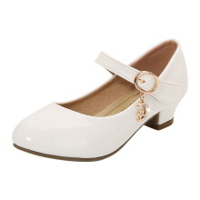 Girls Mary Jane Dress Shoes White Size 7-8 Years